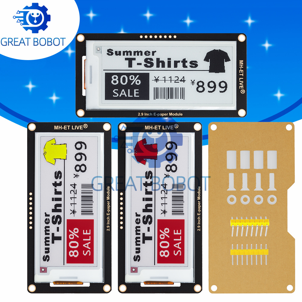 아두이노 UNO STM32 라즈베리 PI ESP32 용 - Display Epaper 2.9 리뷰 및 가격