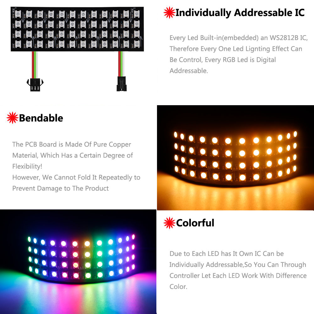 DC5V WS2812B RGB LED 패널 스크린 8x - Rgb Led Matrix 8X8 리뷰 및 가격